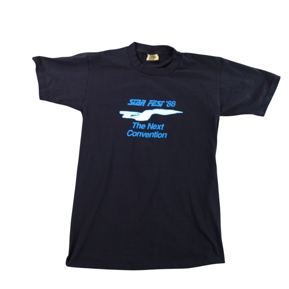 Vintage 1988 StarFest Star Trek TNG T Shirt Mens Medium Enterprise Single Stitch